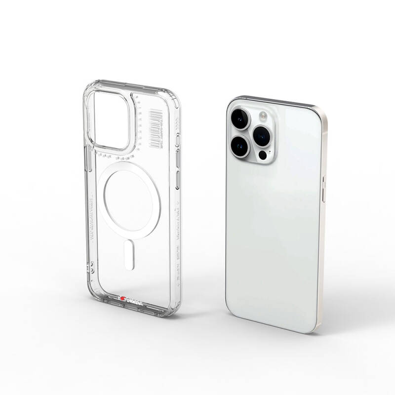 Apple iPhone 15 Pro Kılıf Magsafe Şarj Özellikli Şeffaf Transparan Wiwu Turkey D Serisi Kapak - 5