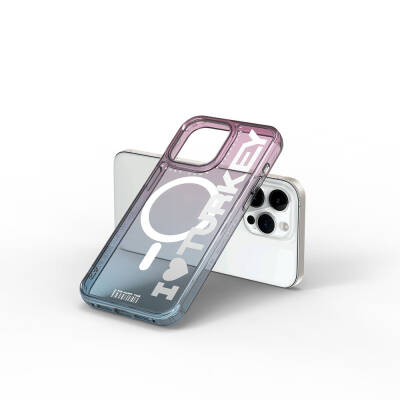 Apple iPhone 15 Pro Kılıf Magsafe Şarj Özellikli Transparan Renk Geçişli Wiwu Turkey C Serisi Kapak - 3