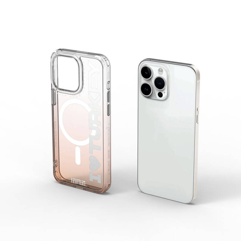 Apple iPhone 15 Pro Kılıf Magsafe Şarj Özellikli Transparan Renk Geçişli Wiwu Turkey C Serisi Kapak - 8