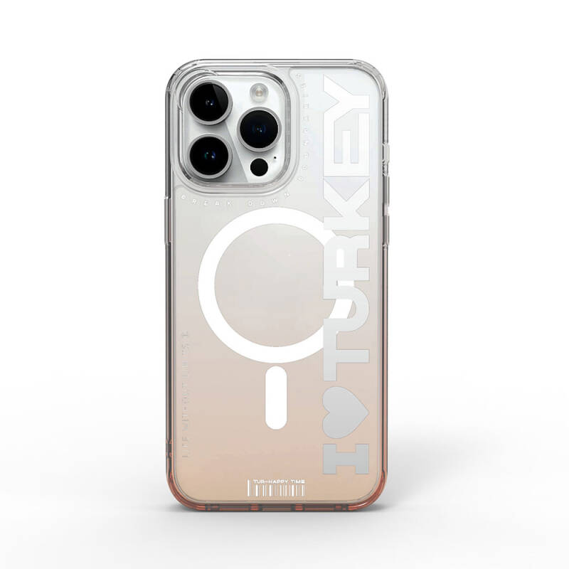 Apple iPhone 15 Pro Kılıf Magsafe Şarj Özellikli Transparan Renk Geçişli Wiwu Turkey C Serisi Kapak - 7