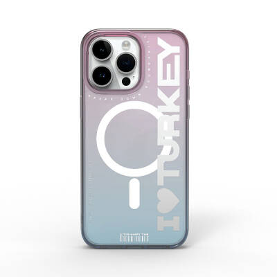 Apple iPhone 15 Pro Kılıf Magsafe Şarj Özellikli Transparan Renk Geçişli Wiwu Turkey C Serisi Kapak - 2