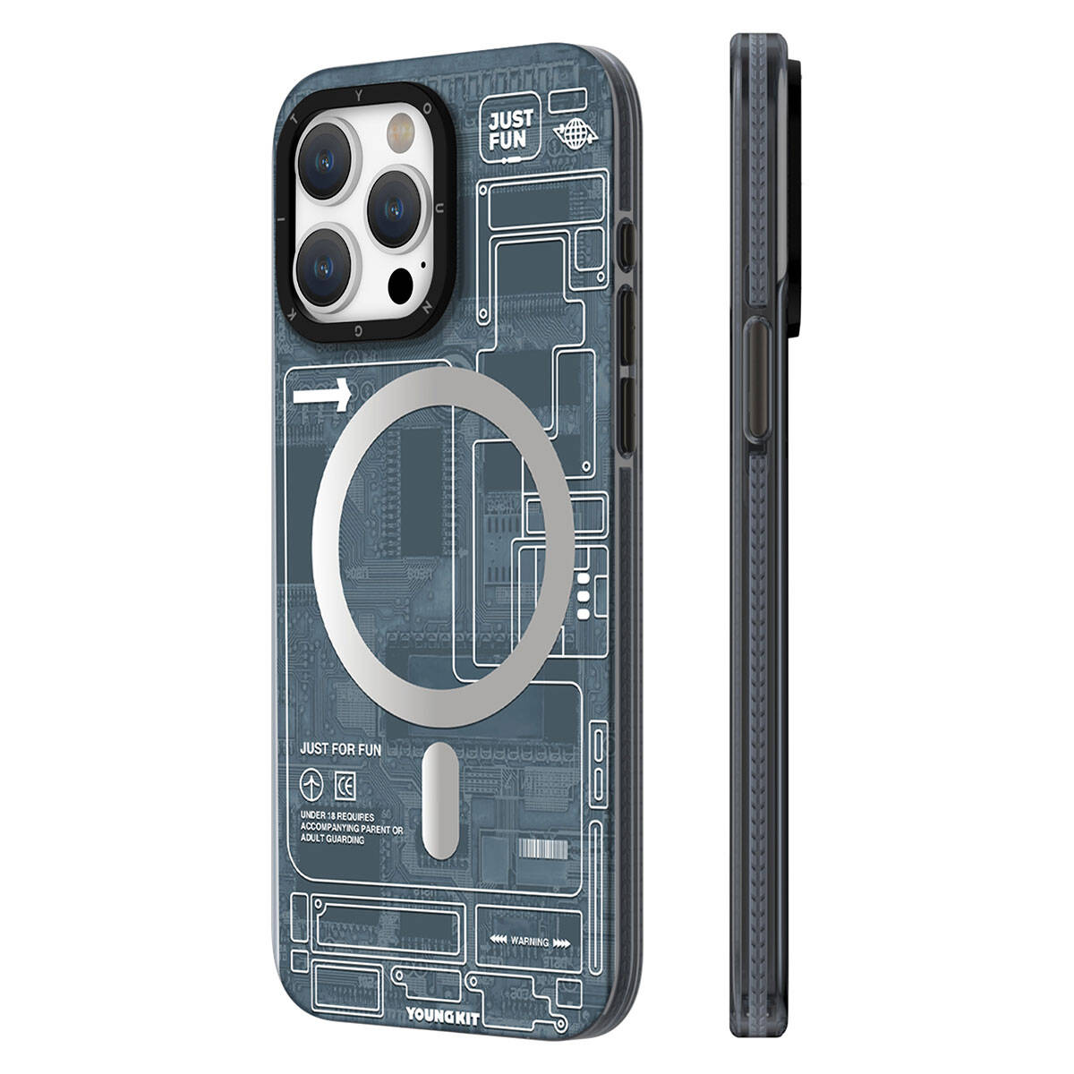 Apple iPhone 15 Pro Kılıf Magsafe Şarj Özellikli YoungKit Technology Serisi Kapak - 13