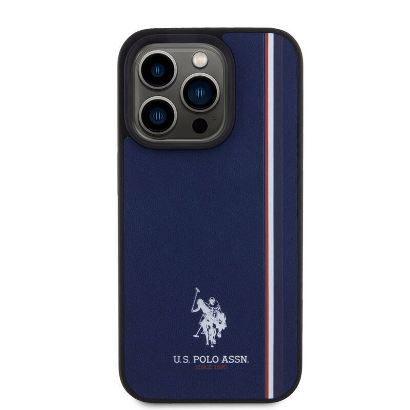 Apple iPhone 15 Pro Kılıf U.S. Polo Assn. Orjinal Lisanslı Üç Renk Şerit Tasarımlı Baskı Logolu Kapak - 4