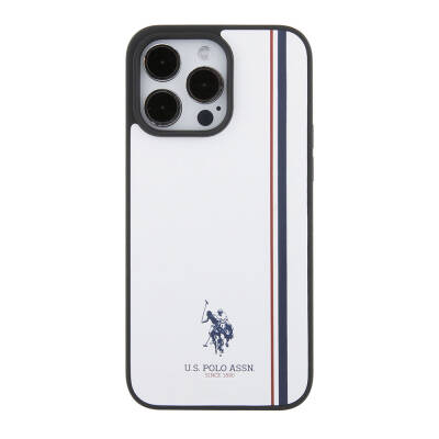 Apple iPhone 15 Pro Kılıf U.S. Polo Assn. Orjinal Lisanslı Üç Renk Şerit Tasarımlı Baskı Logolu Kapak - 28