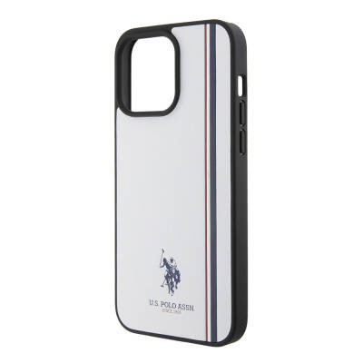 Apple iPhone 15 Pro Kılıf U.S. Polo Assn. Orjinal Lisanslı Üç Renk Şerit Tasarımlı Baskı Logolu Kapak - 31