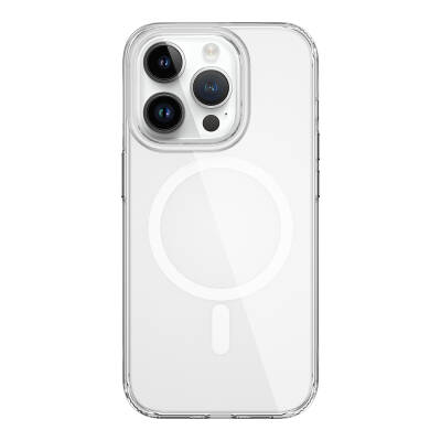 Apple iPhone 15 Pro Kılıf Wiwu BC-022 Magsafe Şarj Özellikli Şeffaf Transparan Kapak - 6