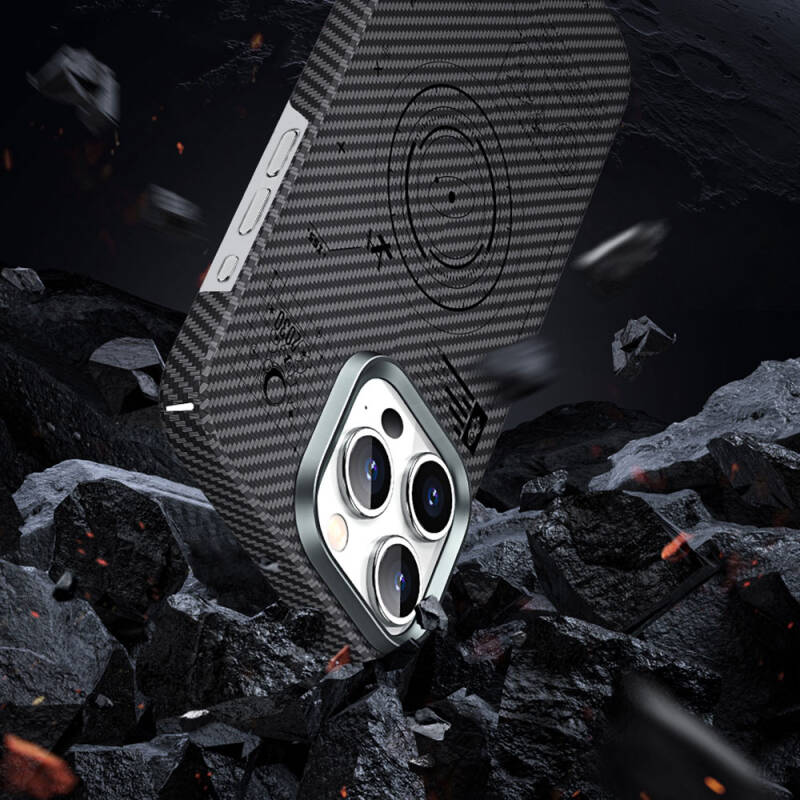 Apple iPhone 15 Pro Kılıf Wiwu KJZ-017 Karbon Fiber 600D Explore Kapak - 7