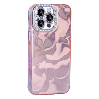 Apple iPhone 15 Pro Max Case Airbag Shiny Stone Detail Design Zore Esila Cover - 4