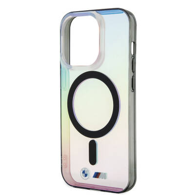 Apple iPhone 15 Pro Max Case BMW Magsafe Charging Featured Transparent Color Transition Iridescent Original Licensed Cover - 5