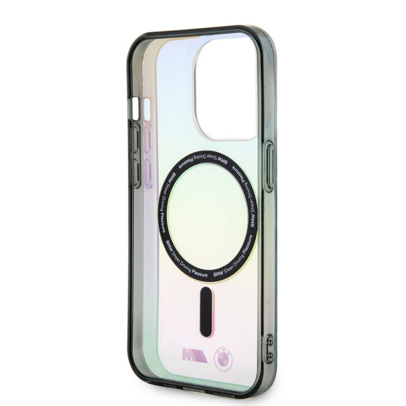 Apple iPhone 15 Pro Max Case BMW Magsafe Charging Featured Transparent Color Transition Iridescent Original Licensed Cover - 6