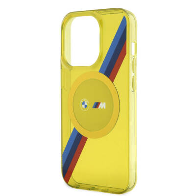 Apple iPhone 15 Pro Max Case BMW Magsafe Transparent Tricolor Stripes Original Licensed Cover with Charging Feature - 6