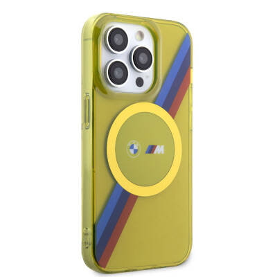 Apple iPhone 15 Pro Max Case BMW Magsafe Transparent Tricolor Stripes Original Licensed Cover with Charging Feature - 9