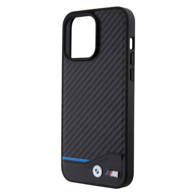 Apple iPhone 15 Pro Max Case BMW Original Licensed Magsafe Charging Feature M Logo PU Carbon Cover - 5