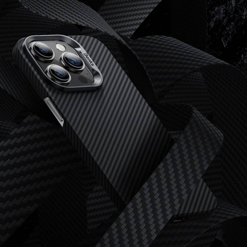Apple iPhone 15 Pro Max Case Carbon Fiber Benks Essential ArmorAir 600D Kevlar Cover with Magsafe - 7