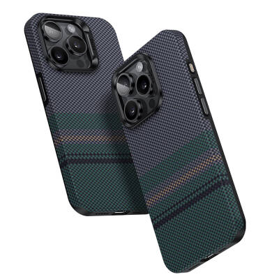 Apple iPhone 15 Pro Max Case Carbon Fiber Design Magsafe Charging Feature Benks Aurora ArmorPro Kevlar Cover - 14