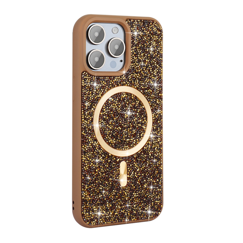 Apple iPhone 15 Pro Max Case Diamond Design Magsafe Charging Zore Mosaic Silicone Cover - 4