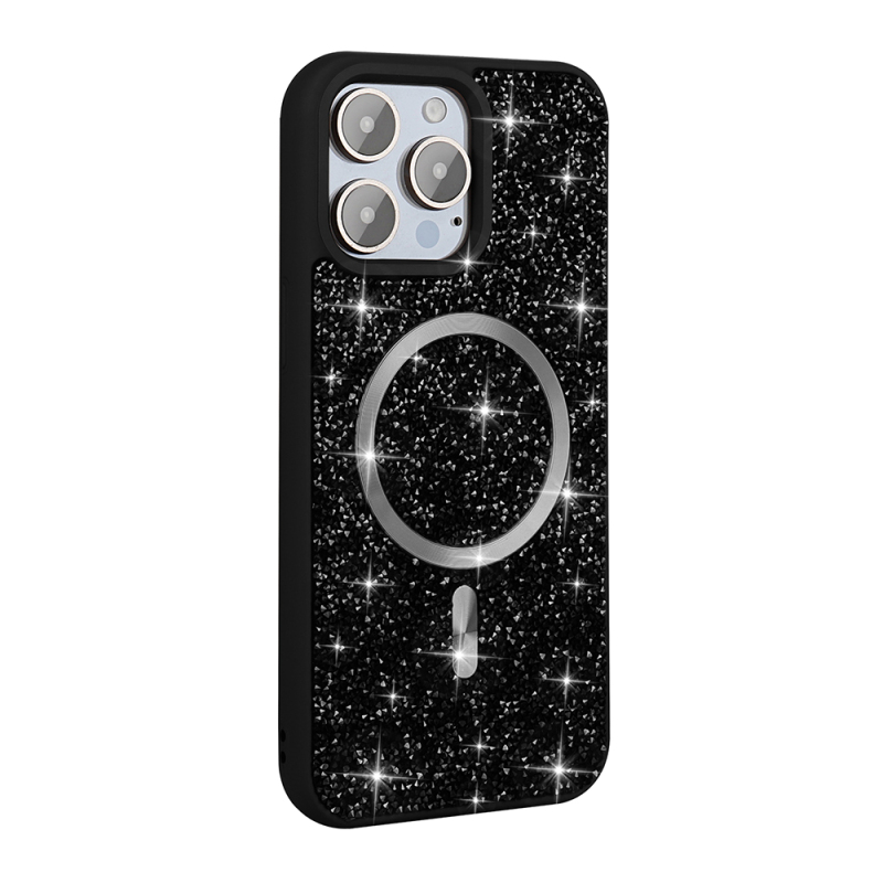 Apple iPhone 15 Pro Max Case Diamond Design Magsafe Charging Zore Mosaic Silicone Cover - 2
