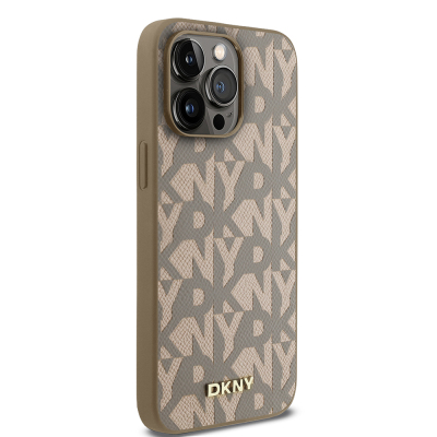Apple iPhone 15 Pro Max Case DKNY Original Licensed Magsafe Charging Feature 3D Written Grid Pattern Cover - 13