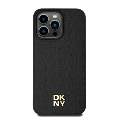 Apple iPhone 15 Pro Max Case DKNY Original Licensed Magsafe Charging Feature 3D Written Repeat Pattern Cover - 4