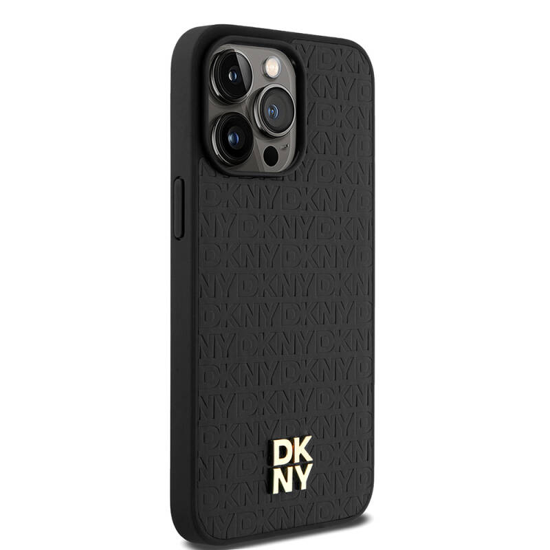 Apple iPhone 15 Pro Max Case DKNY Original Licensed Magsafe Charging Feature 3D Written Repeat Pattern Cover - 5