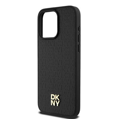 Apple iPhone 15 Pro Max Case DKNY Original Licensed Magsafe Charging Feature 3D Written Repeat Pattern Cover - 7