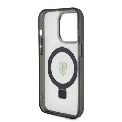 Apple iPhone 15 Pro Max Case Ferrari Magsafe Frosted Surface Design Cover with Charging Feature and Stand - 27