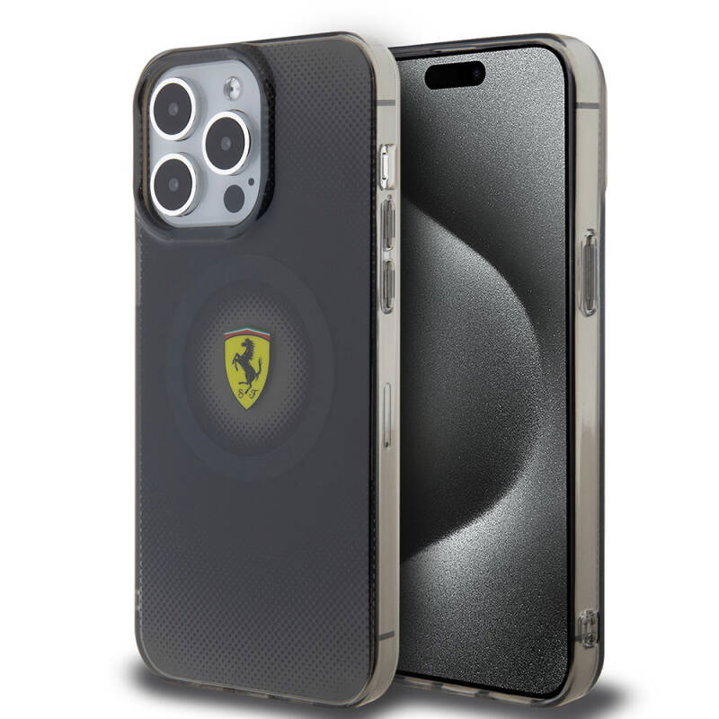 Apple iPhone 15 Pro Max Case Ferrari Original Licensed Magsafe Charge Feature Shattered Dots Pattern Cover - 10