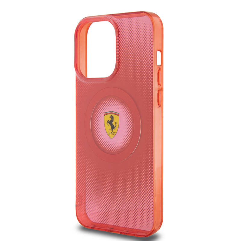 Apple iPhone 15 Pro Max Case Ferrari Original Licensed Magsafe Charge Feature Shattered Dots Pattern Cover - 23