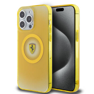 Apple iPhone 15 Pro Max Case Ferrari Original Licensed Magsafe Charge Feature Shattered Dots Pattern Cover - 2