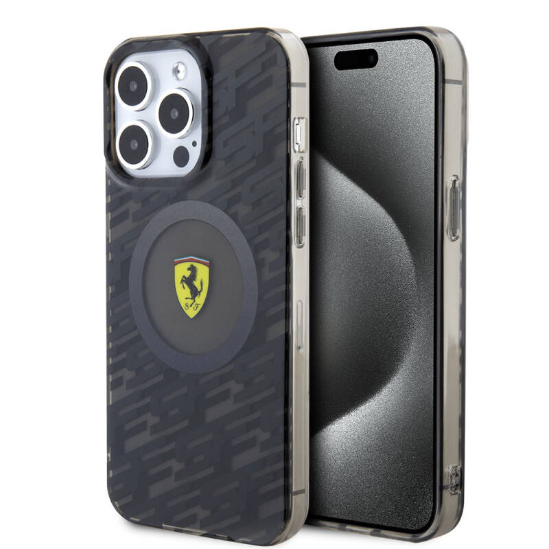 Apple iPhone 15 Pro Max Case Ferrari Original Licensed Magsafe Charging Feature Multi SF Cover - 1