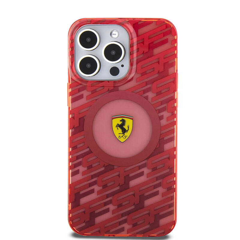 Apple iPhone 15 Pro Max Case Ferrari Original Licensed Magsafe Charging Feature Multi SF Cover - 20