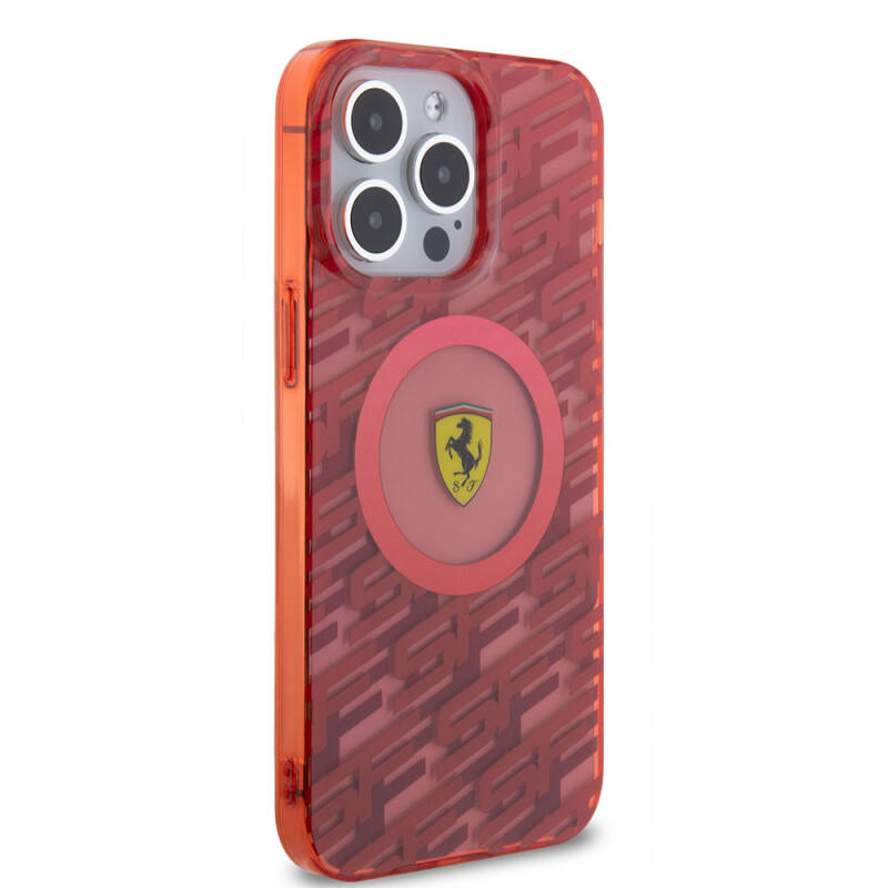 Apple iPhone 15 Pro Max Case Ferrari Original Licensed Magsafe Charging Feature Multi SF Cover - 21