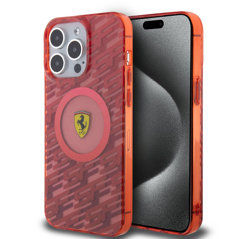 Apple iPhone 15 Pro Max Case Ferrari Original Licensed Magsafe Charging Feature Multi SF Cover - 18