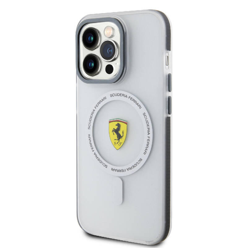 Apple iPhone 15 Pro Max Case Ferrari Original Licensed Magsafe Charging Featured Contrast Bumper SF Ring Cover - 2