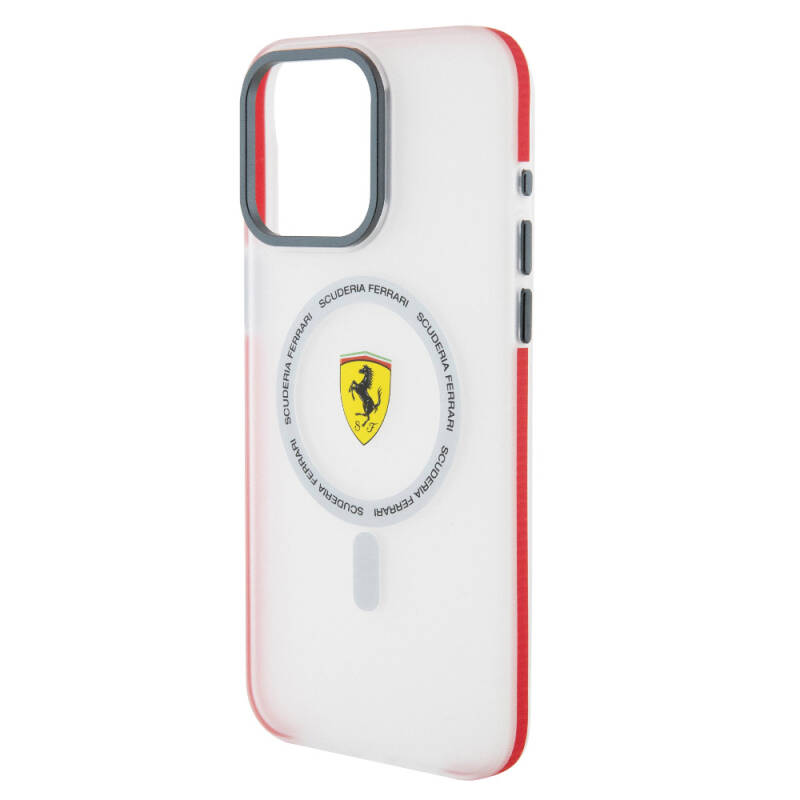 Apple iPhone 15 Pro Max Case Ferrari Original Licensed Magsafe Charging Featured Contrast Bumper SF Ring Cover - 14