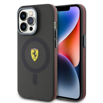 Apple iPhone 15 Pro Max Case Ferrari Original Licensed Magsafe Contrast Bumper Charge Feature Cover - 10