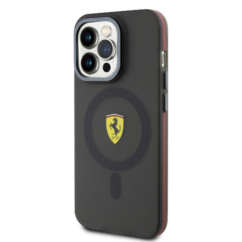 Apple iPhone 15 Pro Max Case Ferrari Original Licensed Magsafe Contrast Bumper Charge Feature Cover - 11