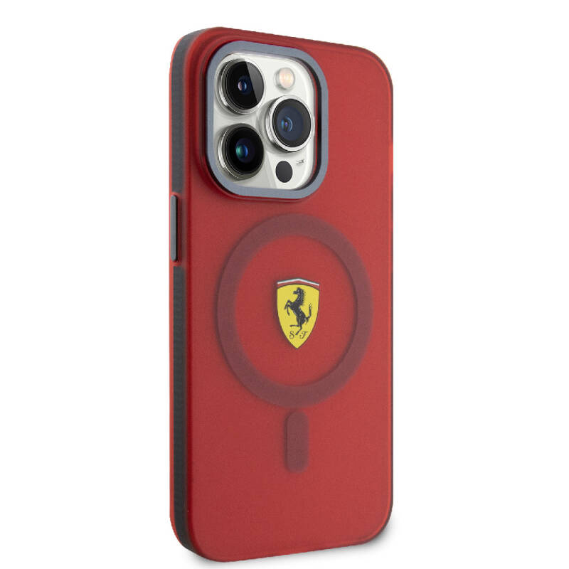 Apple iPhone 15 Pro Max Case Ferrari Original Licensed Magsafe Contrast Bumper Charge Feature Cover - 6