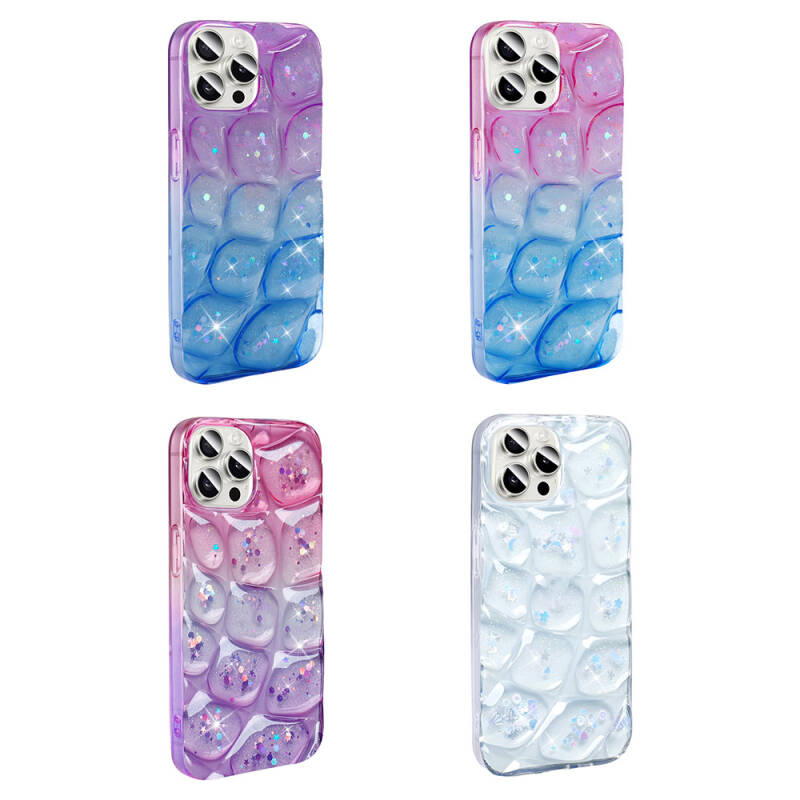 Apple iPhone 15 Pro Max Case Glittery 3D Patterned Zore Hacar Cover - 6