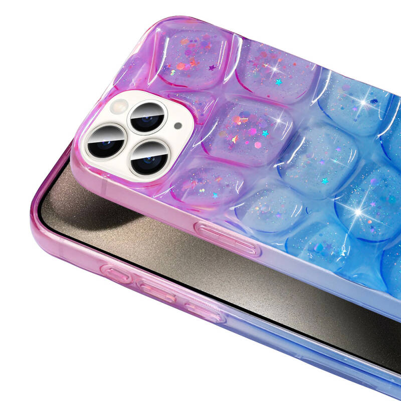 Apple iPhone 15 Pro Max Case Glittery 3D Patterned Zore Hacar Cover - 9