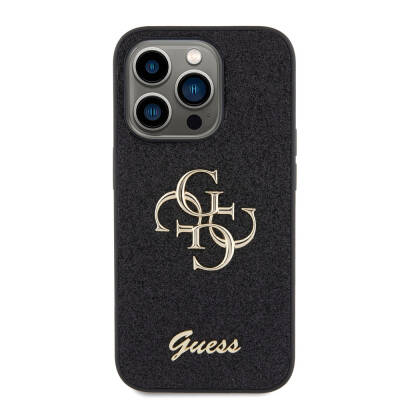 Apple iPhone 15 Pro Max Case Guess Original Licensed 4G Glitter Cover with Large Metal Logo - 3