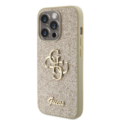 Apple iPhone 15 Pro Max Case Guess Original Licensed 4G Glitter Cover with Large Metal Logo - 10