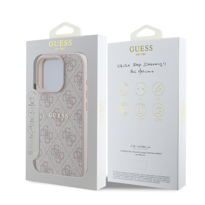 Apple iPhone 15 Pro Max Case Guess Original Licensed Magsafe Charging Featured 4G Pattern Text Logo Cover - 19