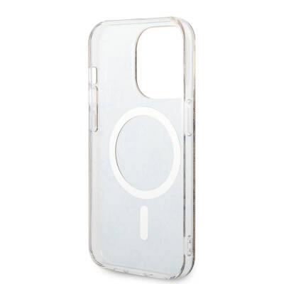 Apple iPhone 15 Pro Max Case Guess Original Licensed Magsafe Charging Featured 4G Patterned Cover with Text Logo - 12