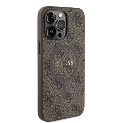 Apple iPhone 15 Pro Max Case Guess Original Licensed Magsafe Charging Featured 4G Patterned Text Logo Cover - 12