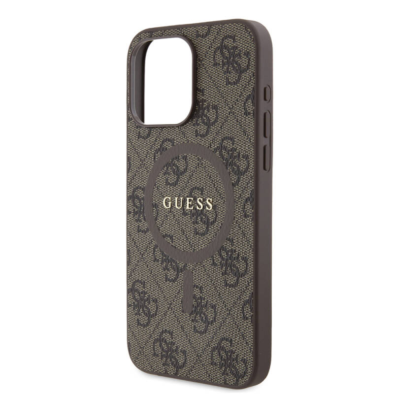 Apple iPhone 15 Pro Max Case Guess Original Licensed Magsafe Charging Featured 4G Patterned Text Logo Cover - 14