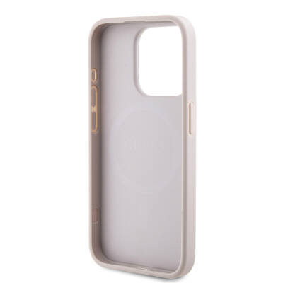 Apple iPhone 15 Pro Max Case Guess Original Licensed Magsafe Charging Featured PU Ring 4G Patterned Text Logo Cover - 22