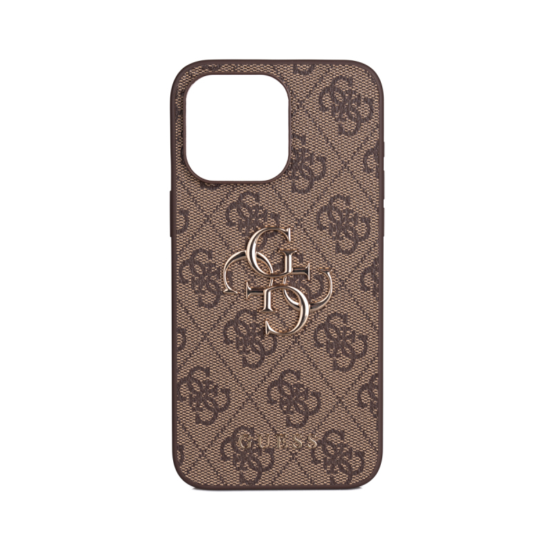 Apple iPhone 15 Pro Max Case Guess Original Licensed PU Leather 4G Large Metal Logo Crossbody Strap Cover - 5