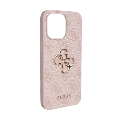 Apple iPhone 15 Pro Max Case Guess Original Licensed PU Leather 4G Large Metal Logo Crossbody Strap Cover - 28