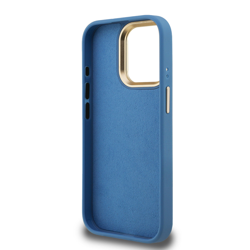 Apple iPhone 15 Pro Max Case Guess Original Licensed PU Leather 4G Patterned Metal Big 4G and Text Logo Camera Stand Cover - 11